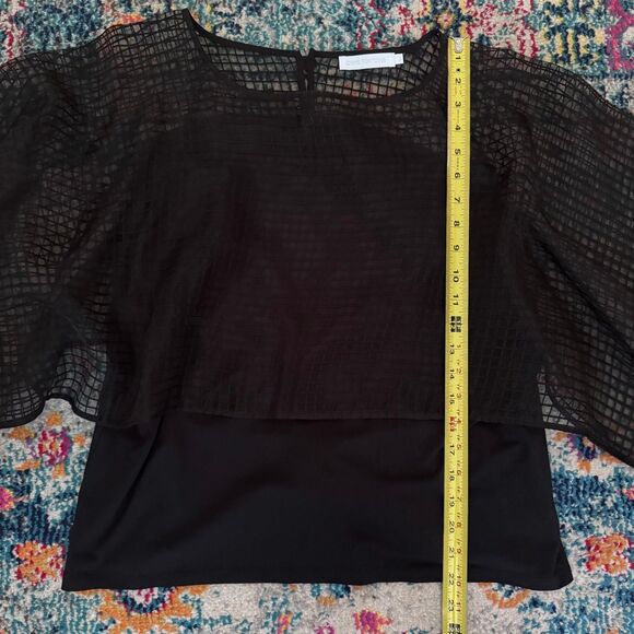 Anne Fontaine Black Geometric Printed‎ Sheer Nolann Blouse Oversized  Sz 44 US12 - Picture 6 of 8